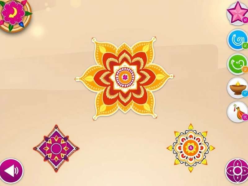 Breathtaking Beauty Rangoli Game Interface